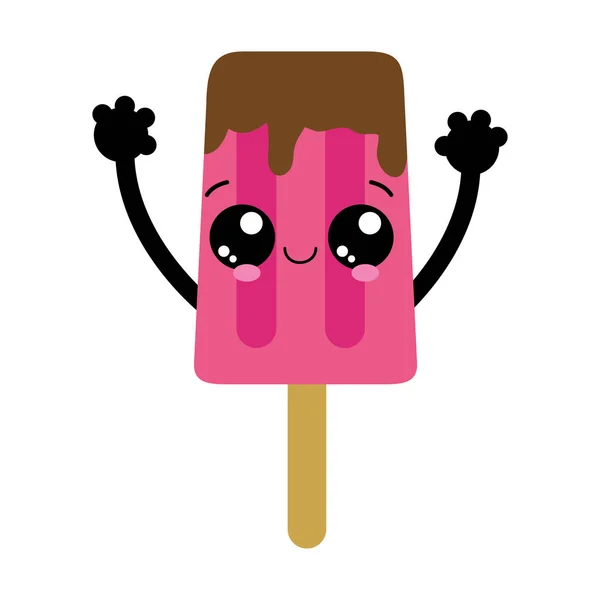 Popsicle Verão Doce Sobremesa Tema Comida Design Isolado Ilustração Vetorial — Vetor de Stock