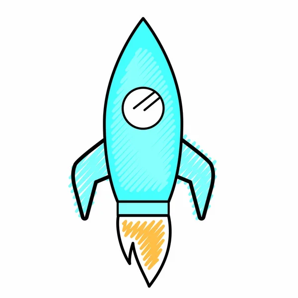 Icono Cohete Nave Espacial Tema Inicio Diseño Aislado Ilustración Vectorial — Vector de stock