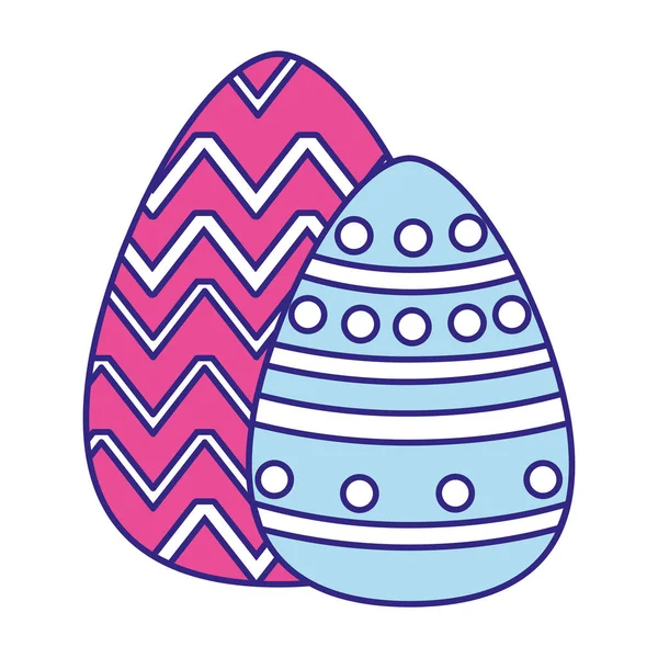 Huevos a todo color Pascua con figuras puntos para la celebración de la fiesta — Vector de stock