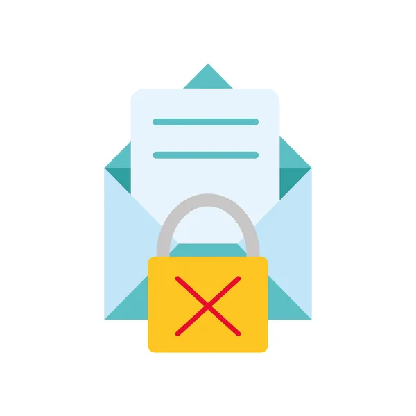 Красочное письмо по электронной почте с замком плохой безопасности — стоковый вектор