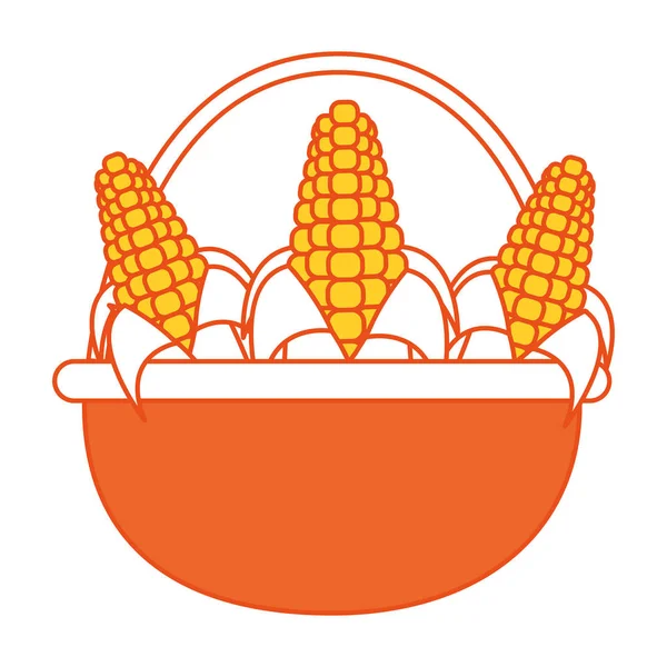 Corns inside basket design — Stock Vector