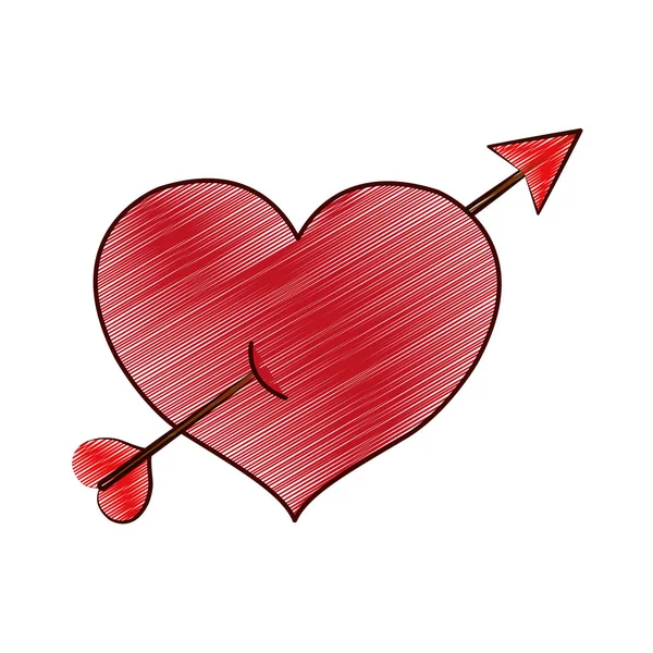 Diseño de corazón aislado — Vector de stock