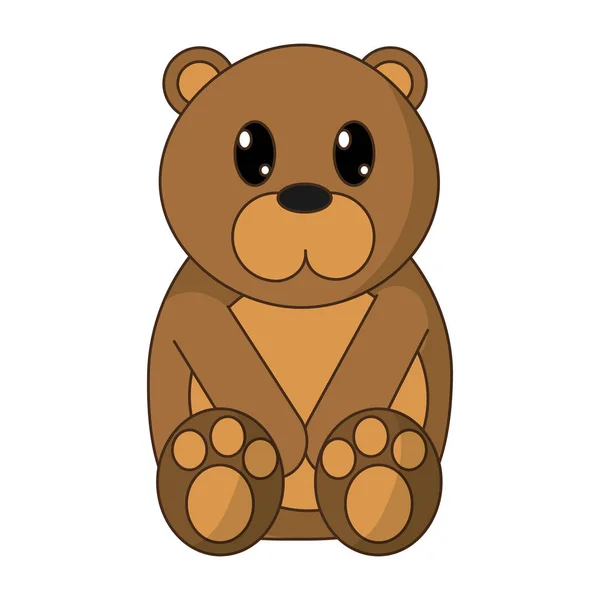 Urso bonito caráter animal selvagem — Vetor de Stock
