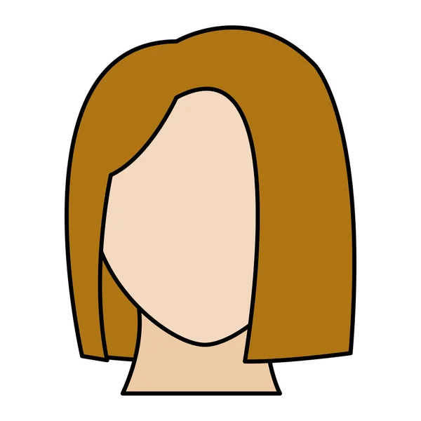 デフォルト顔のライン色アバター女性ヘッド — ストックベクタ