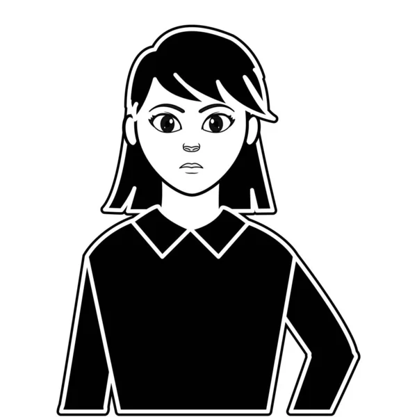 Σιλουέτα avatar κομψή γυναίκα με μπλούζα σχέδιο — Διανυσματικό Αρχείο