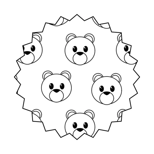 Oso sello de dibujos animados sello — Vector de stock