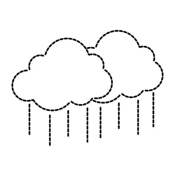 Punktierte Form Natur Wolke regnet Wetter in den Himmel — Stockvektor