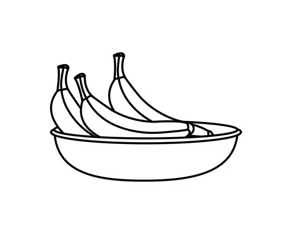 Banana Frutas Saudável Orgânica Tema Alimentos Design Isolado Ilustração Vetorial — Vetor de Stock