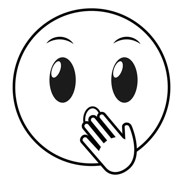 Ligne ombragé visage geste expression emoji — Image vectorielle