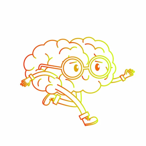 Gehirn Cartoon Der Psychischen Gesundheit Thema Isoliert Design Vektor Illustration — Stockvektor
