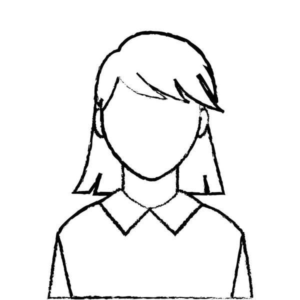 Grunge mulher avatar com blusa sem rosto e elegante — Vetor de Stock