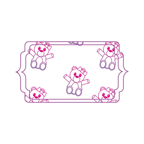 Bear cartoon frame design — Stockvector