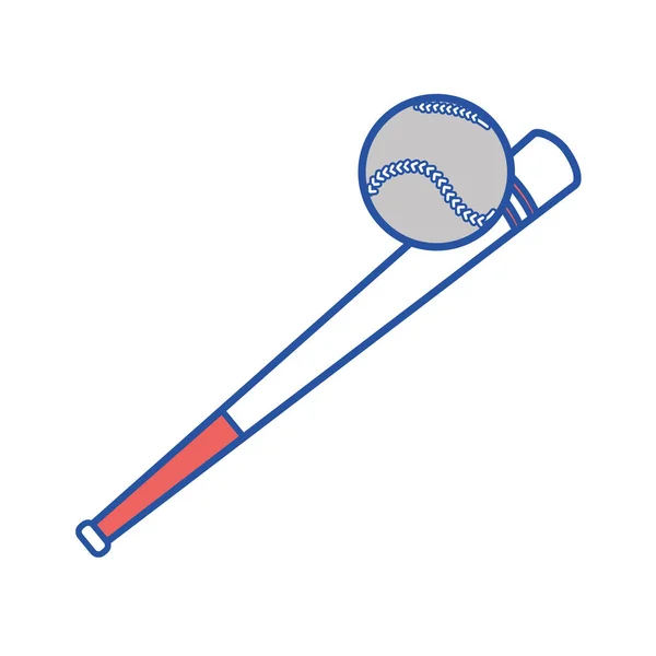 Baseball Chauve Souris Compétition Sportive Thème Jeu Isolated Design Illustration — Image vectorielle