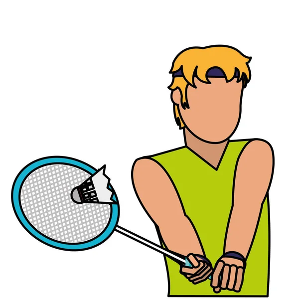 Conception du joueur de badminton — Image vectorielle