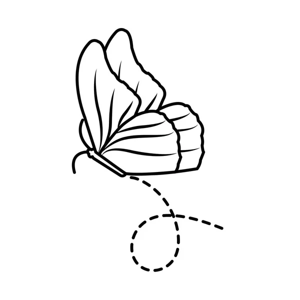 Línea agradable mariposa insecto animal volando — Archivo Imágenes Vectoriales