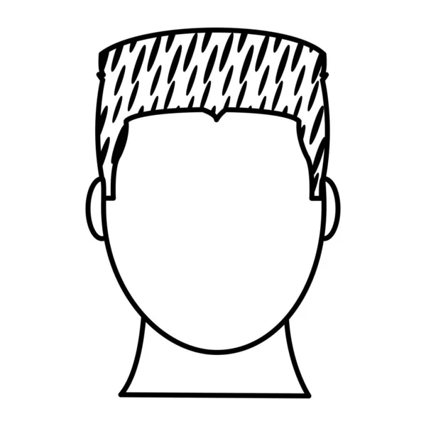 Filling texture avatar man head with hairstyle and faceless — Stock Vector