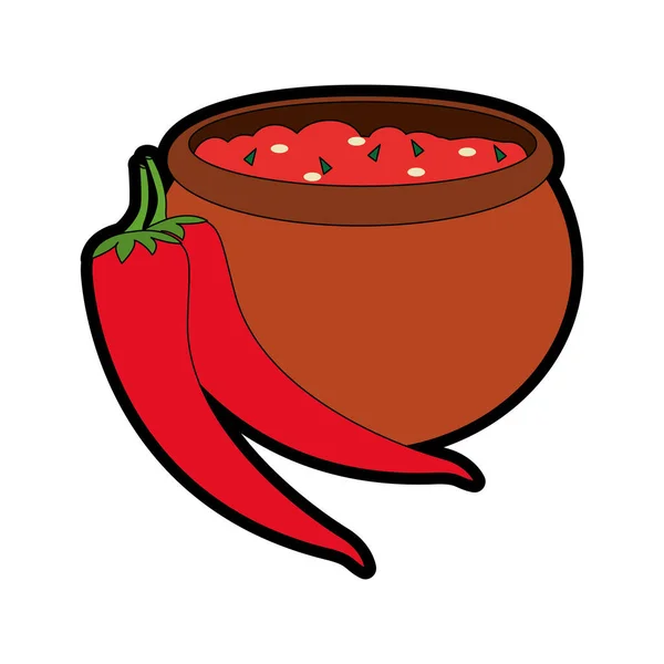 Salsa Comida Mexicana Cocina Tradicional Tema Diseño Aislado Ilustración Vectorial — Vector de stock