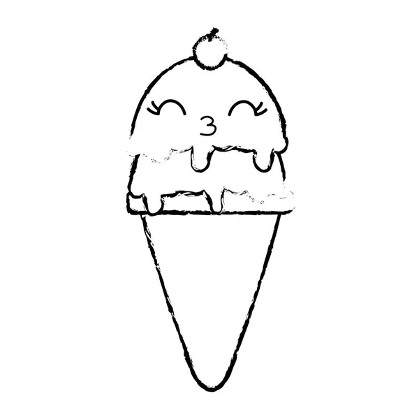 Мороженое Сладкого Десерта Тема Питания Изолированный Дизайн Векторная Иллюстрация — стоковый вектор