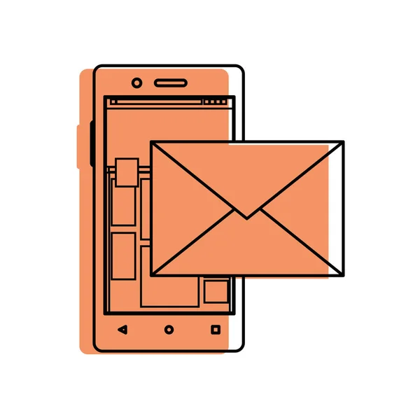 Smartphone Dispositivo Gadget Tecnología Tema Diseño Aislado Ilustración Vectorial — Vector de stock