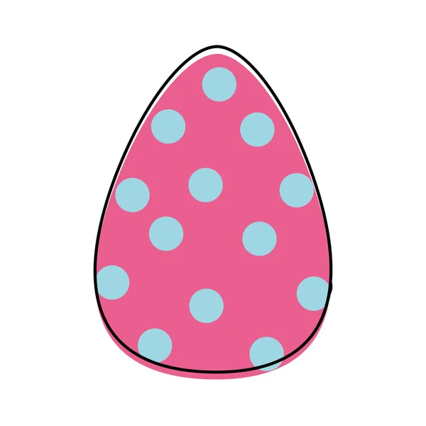 Цвет линии яйца Пасха с точками украшения к празднованию — стоковый вектор
