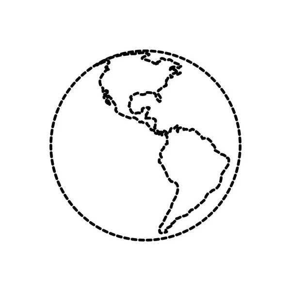 Bolygó Kontinens Gömb Föld Téma Elszigetelt Design Vektor Illusztráció — Stock Vector