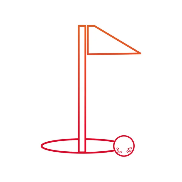 スポーツ競争とゲーム テーマ分離デザイン ベクトル イラスト ゴルフ フラグ — ストックベクタ
