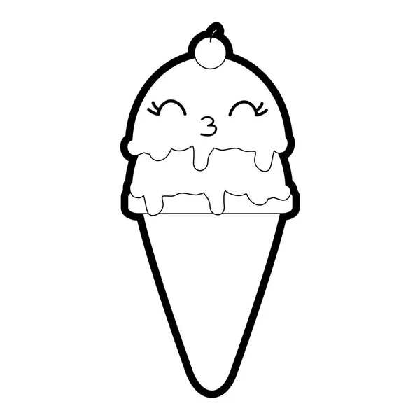 Helado Dulce Postre Tema Alimentos Diseño Aislado Ilustración Vectorial — Archivo Imágenes Vectoriales