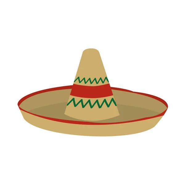 Mexican Hat Tkaniny Kostium Akcesoria Odzież Tematu Białym Tle Projekt — Wektor stockowy