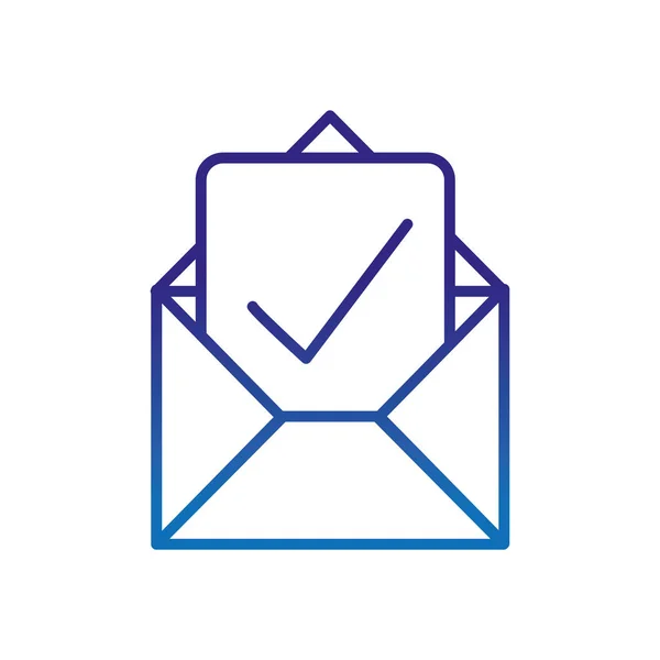 Mensaje de correo electrónico de línea degradada con buena información — Vector de stock