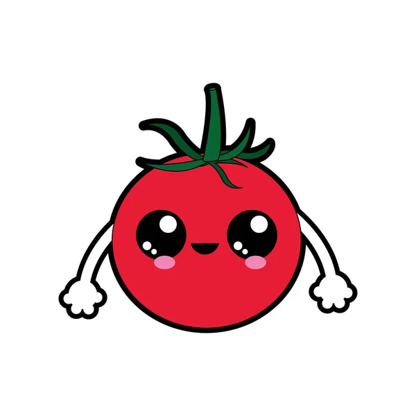 Tomate Légumes Aliments Sains Biologiques Thème Conception Isolée Illustration Vectorielle — Image vectorielle