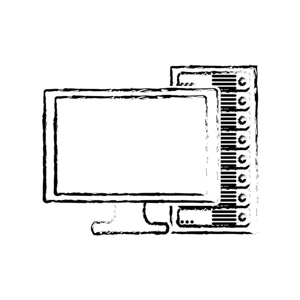 Hébergement Web Centre Données Thème Base Conception Isolée Illustration Vectorielle — Image vectorielle