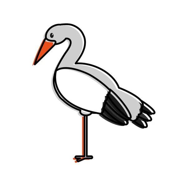 Desenho de desenhos animados Stork — Vetor de Stock