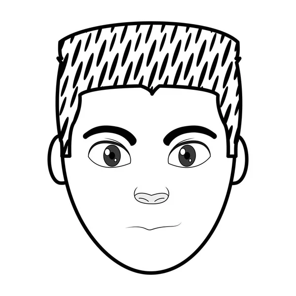 Remplissage texture homme tête utilisateur avec expression faciale et coiffure — Image vectorielle