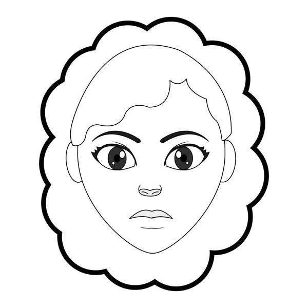 Набросок женского профиля с дизайном прически — стоковый вектор