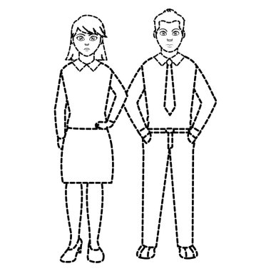 şekil giysilerini ve saç modeli ile zarif iş adamları noktalı tasarım