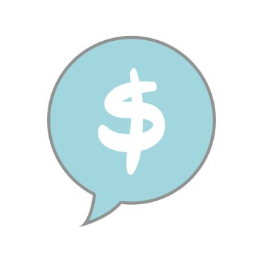çizgi renk sohbet kabarcık içinde dolar sembol para ile