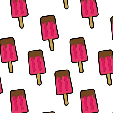 Buzlu şeker arka plan yaz tatlı ve tatlı gıda Tema izole tasarım vektör çizim