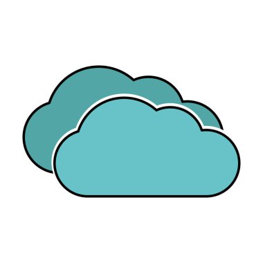 Bulut hava gökyüzü ve tema izole tasarım vektör çizim