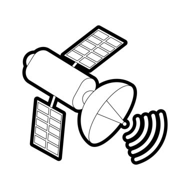 Uydu sinyali yayın ve internet Tema izole tasarım vektör çizim