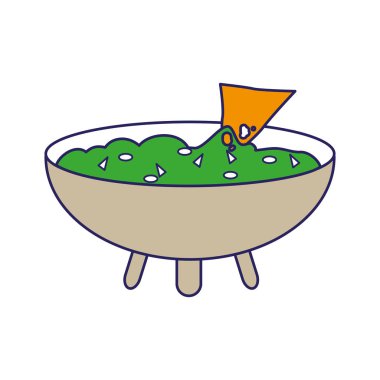 Meksika yemeği ve geleneksel yemekleri Tema izole tasarım vektör çizim sos