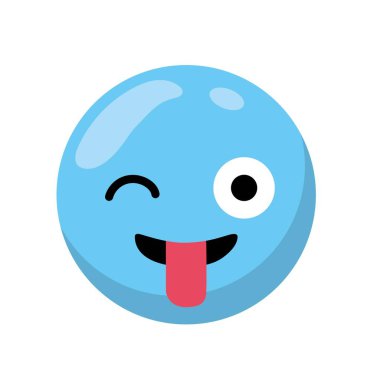 Mavi çizgi film yüz ifade karikatür ve karakter Tema izole tasarım vektör çizim