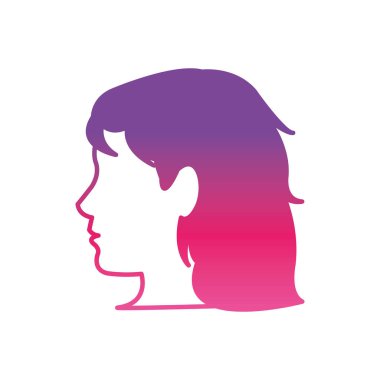 bozulmuş çizgi kontur kadın baş saç modeli tasarımı ile