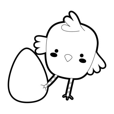 Anahat piliç kuş hayvan yumurta ile oynamak