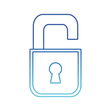 Mavi çizgili güvenlik açık asma kilit nesne koruma