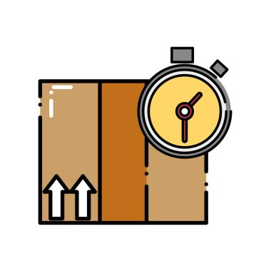 Kesikli çizgi teslim paketi hizmeti Chronometre nesne ile