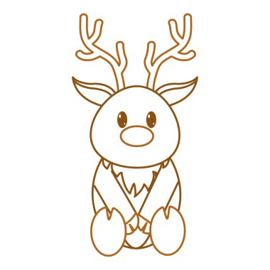 renkli Ren geyiği sevimli vahşi hayvan karakter