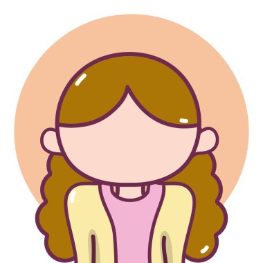 Kadın avatar profil kumral vektör çizim grafik tasarım ile