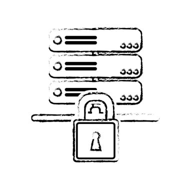 Veri Merkezi barındırma web ve Tema izole tasarım vektör çizim temel