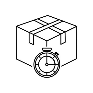 Vektör çizim tasarım kutusu ve teslimat nakliye ve lojistik Tema Isolated Chronometre