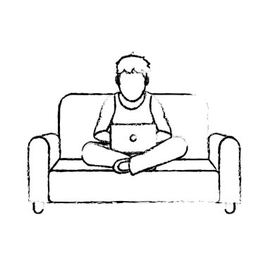 dizüstü bilgisayar tasarımı ile çocuk